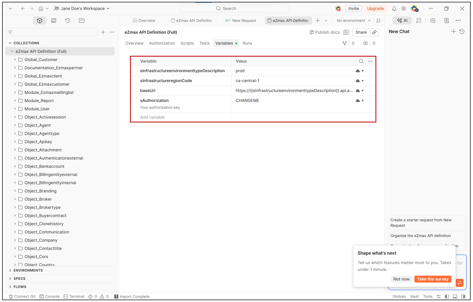 Postman Variables